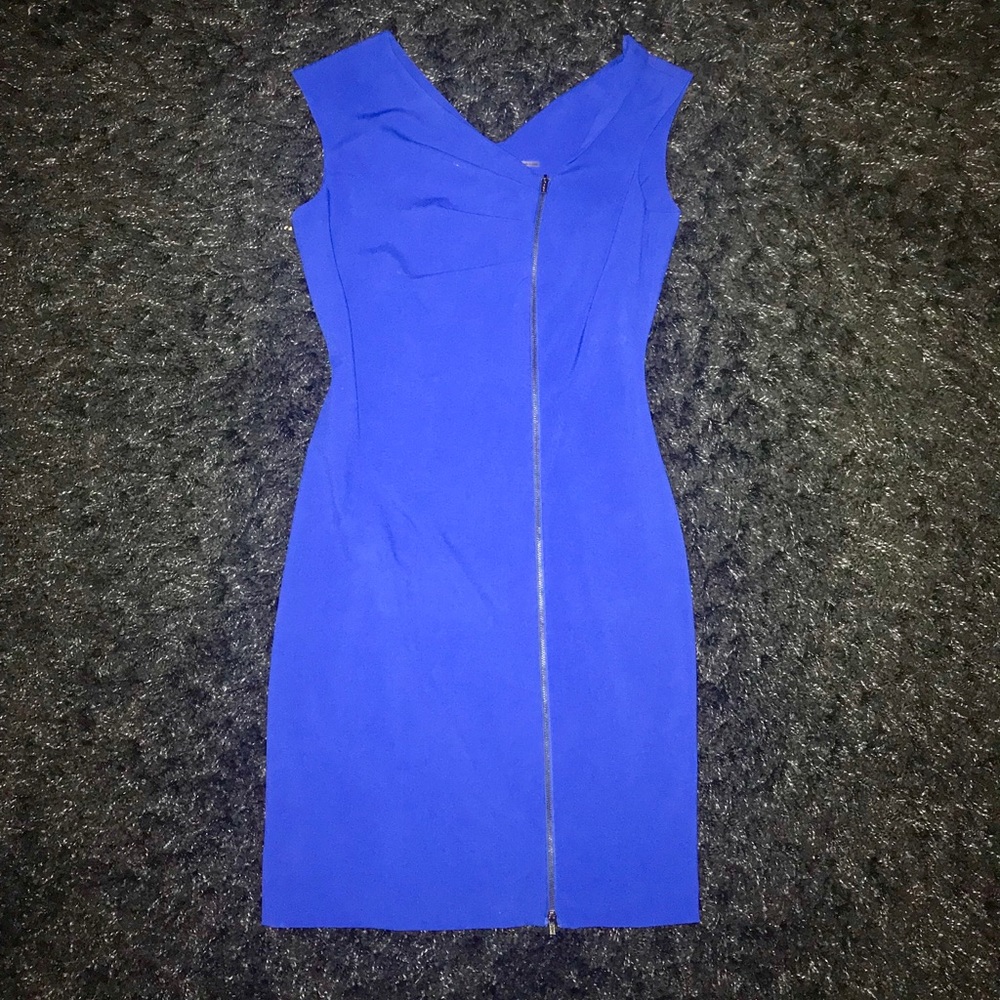 Calvin Klein royal blue figure flattering dress